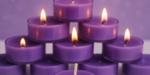 Royal Gold Voilet Round Soy Wax Tea Light Candle