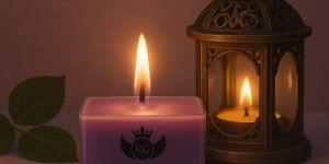 Royal Gold Voilet Square Soy Wax Tea Light Candle