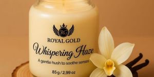 Royal Gold Whispering Haze Soy Wax Glass Jar Scented Candles