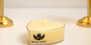 Royal Gold Yellow Heart Soy Wax Tea Light Candle