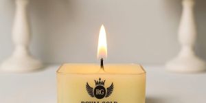 Royal Gold Yellow Square Soy Wax Tea Light Candle