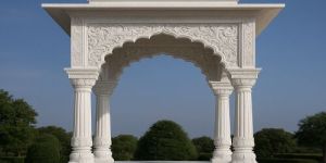 Ornate White Marble Temple Chatri