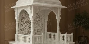 Ornate White Marble Temple with a Grand Staircase