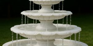 White Marble Ball Fountain