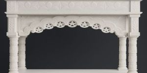 White Marble Decorative Temple with Elephant Carvings