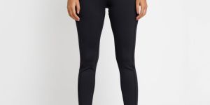 Riyu Women'S Polyester Black Casual High Rise Waistband Highwaisted Legging