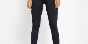 Riyu Women'S Polyester Black High Rise Waistband Crossfit Leggings