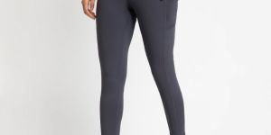 Riyu Women'S Polyester Grey Casual High Rise Waistband Highwaisted Legging