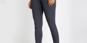 Riyu Women'S Polyester Grey High Rise Waistband Crossfit Leggings