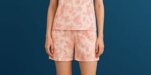 Women's Orange Nightsuit with Shorts