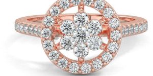 18K Rose Gold Flower Cluster Diamond Ring