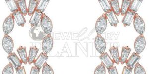 18K Rose Gold Marquise Diamond Chandelier Drop Earrings