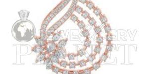 18k Rose Gold Serenity Leaf Diamond Pendant Set