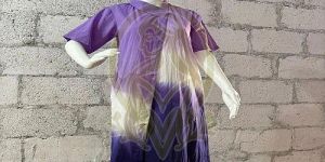 Tie Dye Purple and White Ladies Shirt Dress