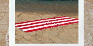 Red and White Cabana Stripe Towel