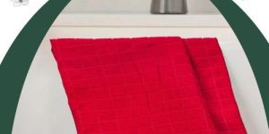 Vibrant Red Checker Pattern Kitchen Cleaning Towel