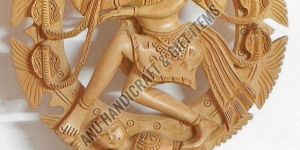 Wooden Curved Natraj (God Shiva) Statue