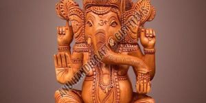 Wooden Ganpati Statue