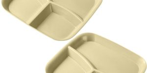 Wheat Bran Square Compartment Plate