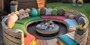 Outdoor Wooden Pellet Sofa