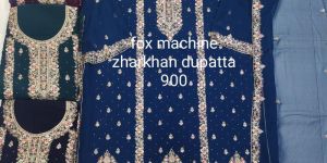 Ladies Multicolor Fox Machine Jarkan Suit with Dupatta