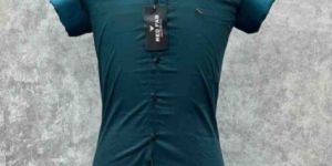 Men's Teal Blue Solid Casual Shirt