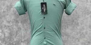 Muted Teal Mens Cotton Formal Shirt