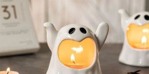 Ghost Diwali Ceramic Candle Holder
