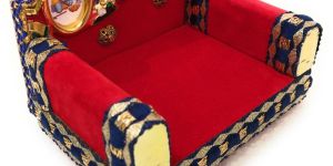 Wooden Golden Laddu Gopal Ji Ka Sinhasan