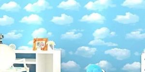 PVC Cloud Bedroom Wallpaper