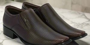 Mens Brown Slip-On Shoes (44360) Brown Leather Shoes