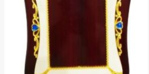 Wooden Plaque with Vertical Ornamental Golden Frame