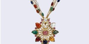 Royal Polki Necklace with Pearl Drop