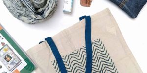 Printed Pocket Shopper Bag
