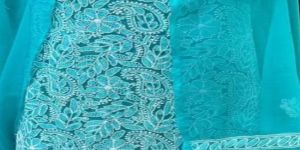 Lucknowi Chikankari Embroidered Unstitched Suit
