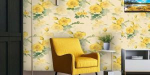 Self-Adhesive Natural Yellow Green Flower Wallpaper Wall