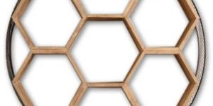 Brown Wood Honeycomb Wall Storage