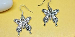 Vintage-Inspired Butterfly Filigree Dangle Earrings