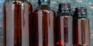 Round Amber Plastic Bottle