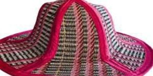 Pink Trimmed Hand Woven Korai Grass Hat