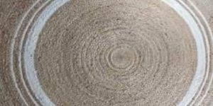 Round Jute Rug with White Border