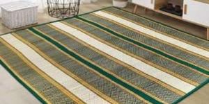 Striped Korai Grass Area Rug