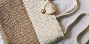 Woven Jute Handbag with Detachable Shoulder Strap