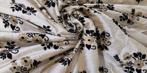 Velvet Flocking with Foil on Silk Fabric