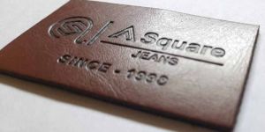 Leather Finish Embossed PU Label