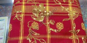 Red Embroidered Fabric