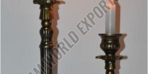 Traditional Ribbed Taper Candle Holder Set OF 2 Pcs