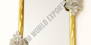 Two Tone Rectangular Tray with Floral Accents