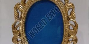 Vintage Golden Ornate Oval Photo Frame