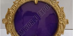 Vintage Golden Ornate Round Photo Frame